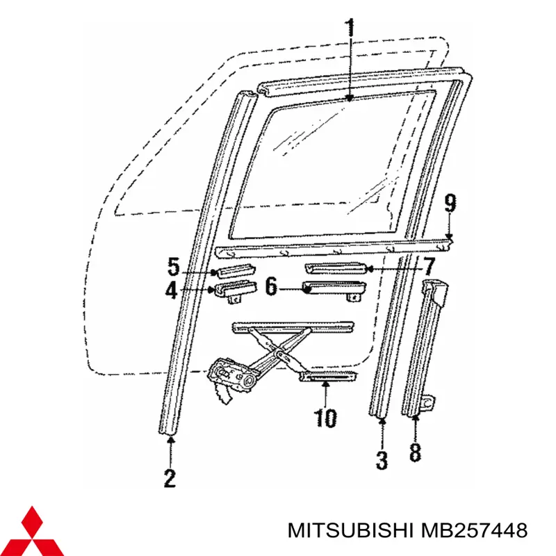 Купити MB257448 Mitsubishi Склопідйомник передньої правої двері