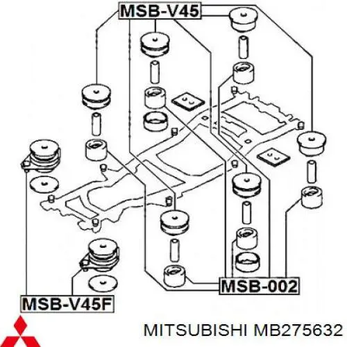 Подушка рами (кріплення кузова) MB275632 Mitsubishi