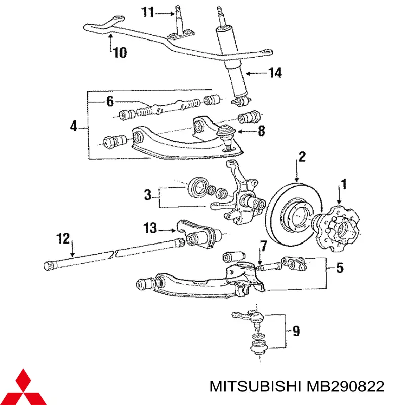 Маточина колеса передня Mitsubishi MB290822 ціна, від 33.19 USD