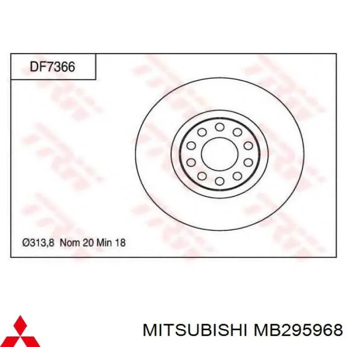 Гальмівні диски передні MB295968 Mitsubishi