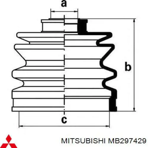 MB297429 Mitsubishi пильник шруса зовнішній, передній піввісі