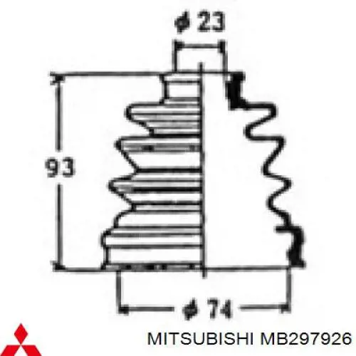 Пильник гранати внутрішній, передній півосі Mitsubishi MB297926 ціна, від 261.60 UAH