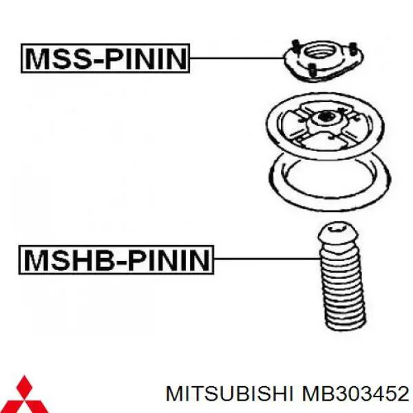 MB303452 Mitsubishi опора амортизатора переднього