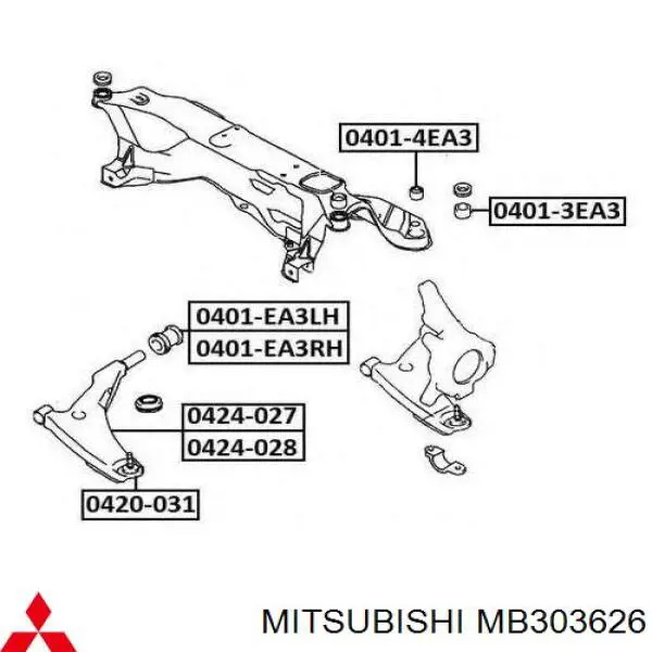 Елементи кріплення Mitsubishi MB303626 ціна, від 5.14 USD