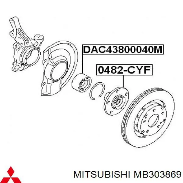 Купити MB891852 Chrysler Шпилька піввісь