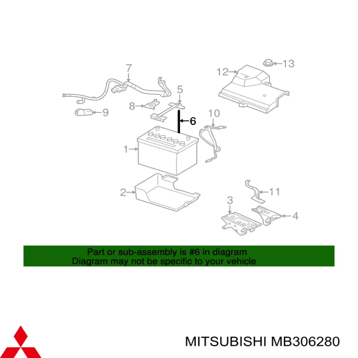 Кріплення / підставка акумулятора (АКБ) Mitsubishi MB527015 ціна, від 6.83 USD