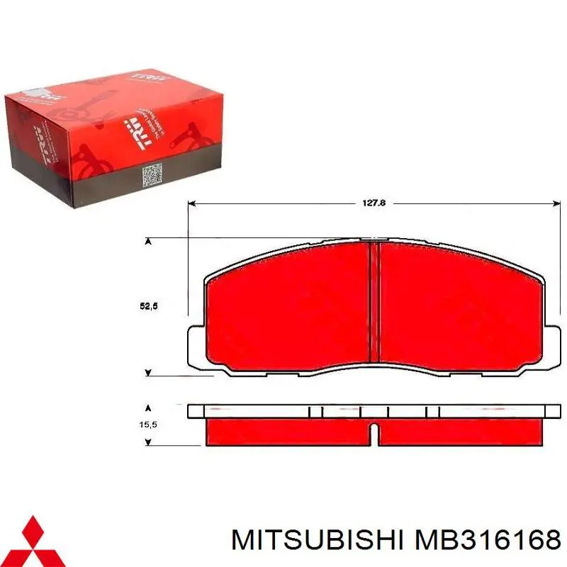 Гальмівні колодки Mitsubishi MB316168 ціна, від 12.67 USD