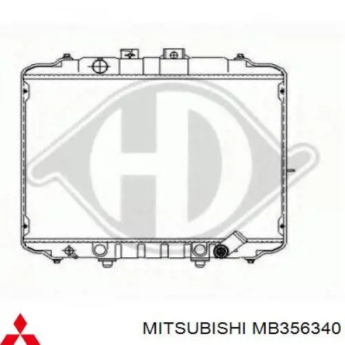 Радіатор охолодження двигуна MB356340 Mitsubishi