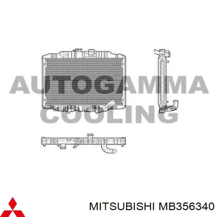 Купити MB356378 Mitsubishi Радіатор двигуна