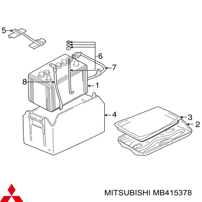 Кріплення / підставка акумулятора (АКБ) Mitsubishi MB415378 ціна, від 11.40 USD