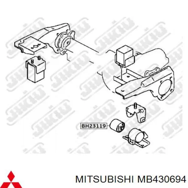 Сайлентблок траверси кріплення переднього редуктора, лівий Mitsubishi MB430694 ціна, від 25.63 USD
