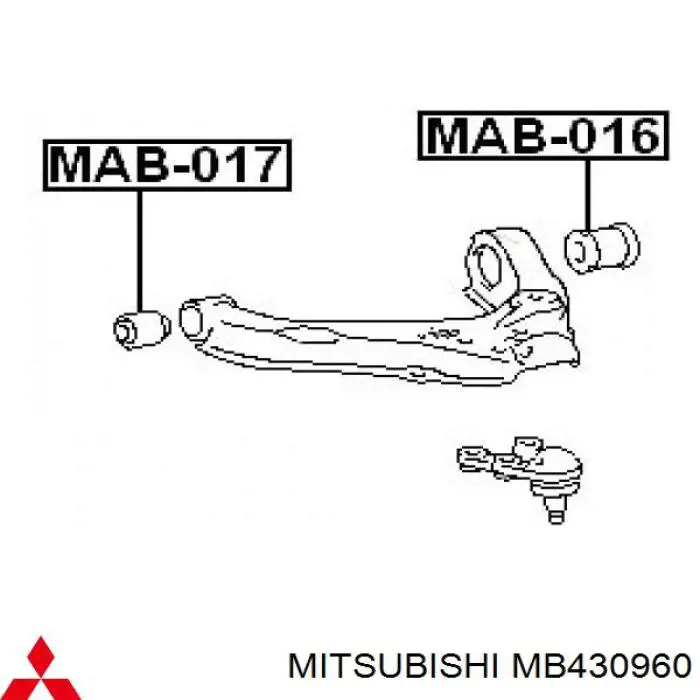 MB430960 Mitsubishi сайлентблок переднього нижнього важеля