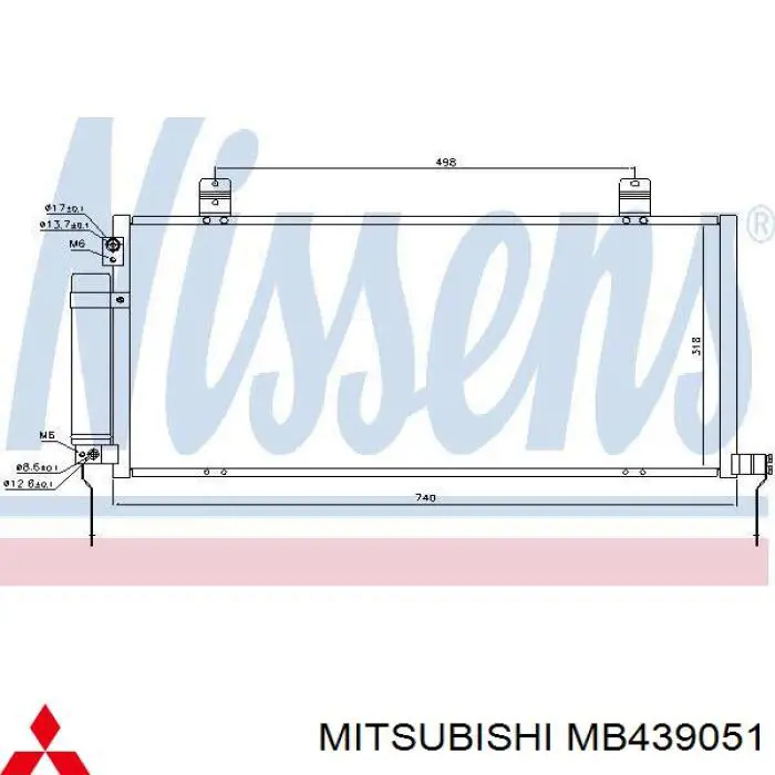 Радіатор кондиціонера MB439051 Mitsubishi