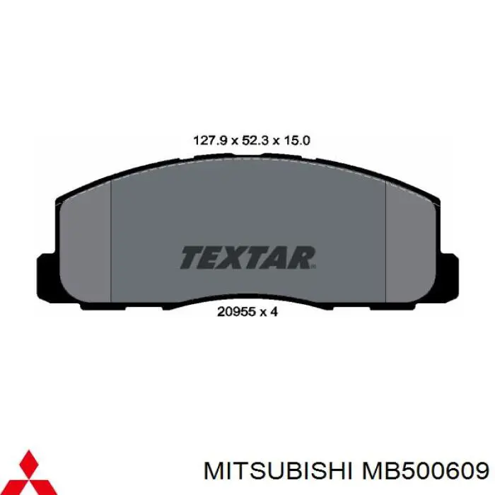 MB500609 Mitsubishi колодки гальмівні передні, дискові