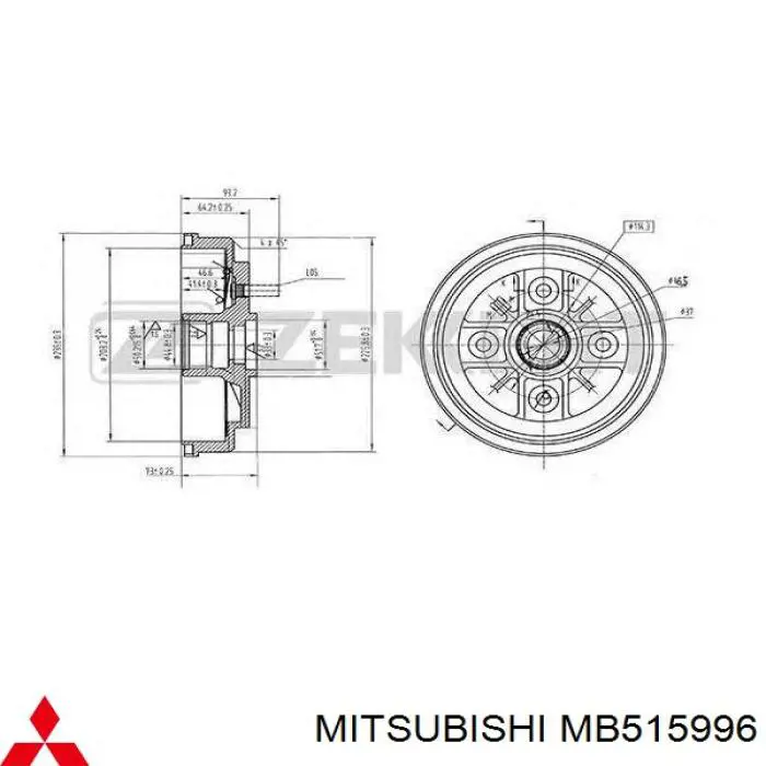 MB515996 Mitsubishi барабан гальмівний задній