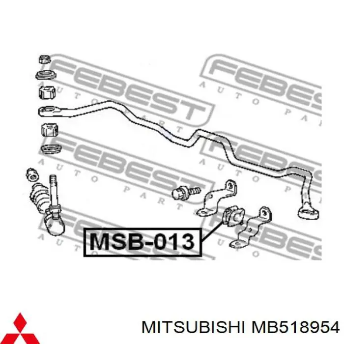 Купити MB518954 Mitsubishi Подушка стабілізатора передня