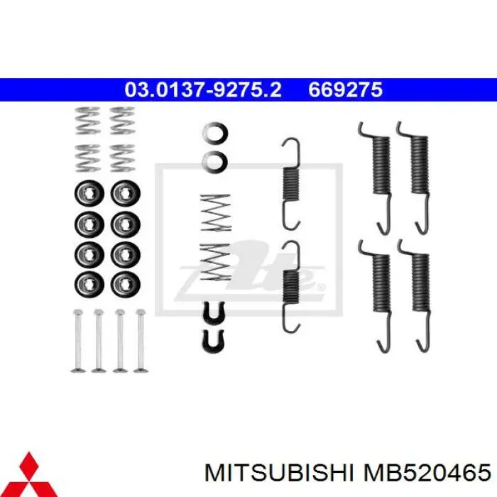 Ремкомплект гальмівних колодок Mitsubishi Space Runner (N1W, N2W) (Міцубісі Спейс раннер)