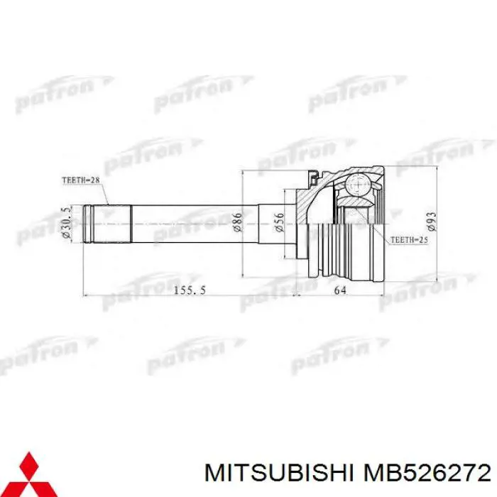 MB526272 Mitsubishi Граната зовнішня