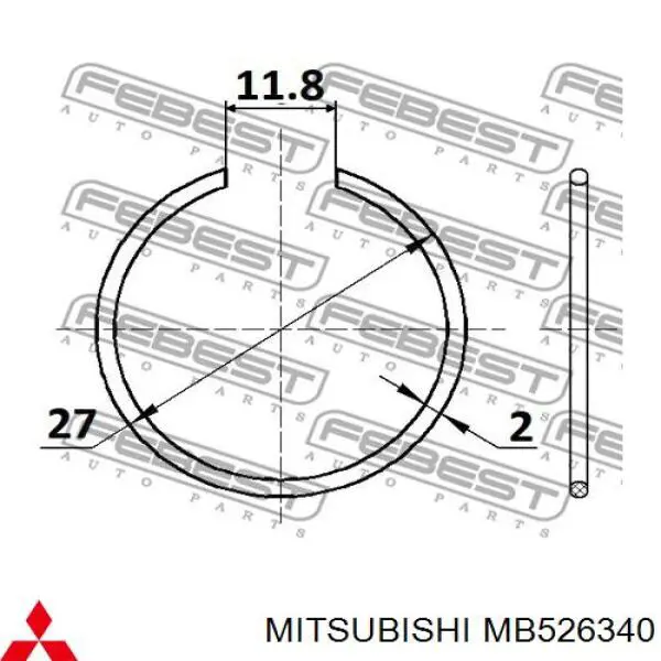MB526340 Mitsubishi Кільце стопорне ШРКШа