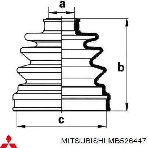 Пильник шарніра кутових швидкостей зовнішній передній Mitsubishi MB526447 ціна, від 4.65 USD