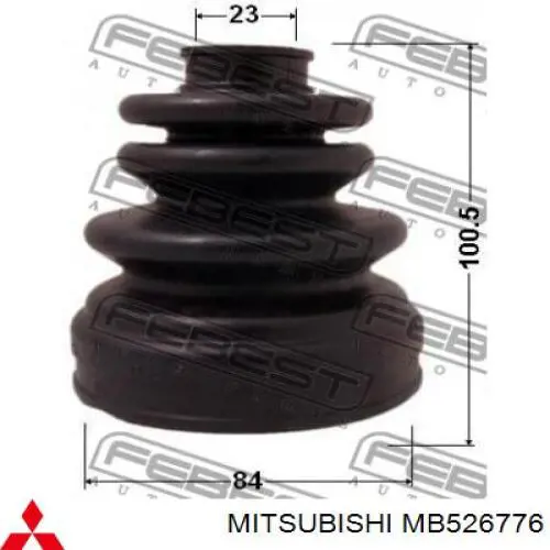 Пильник гранати внутрішній, передній півосі Mitsubishi MB526776 ціна, від 7.60 USD