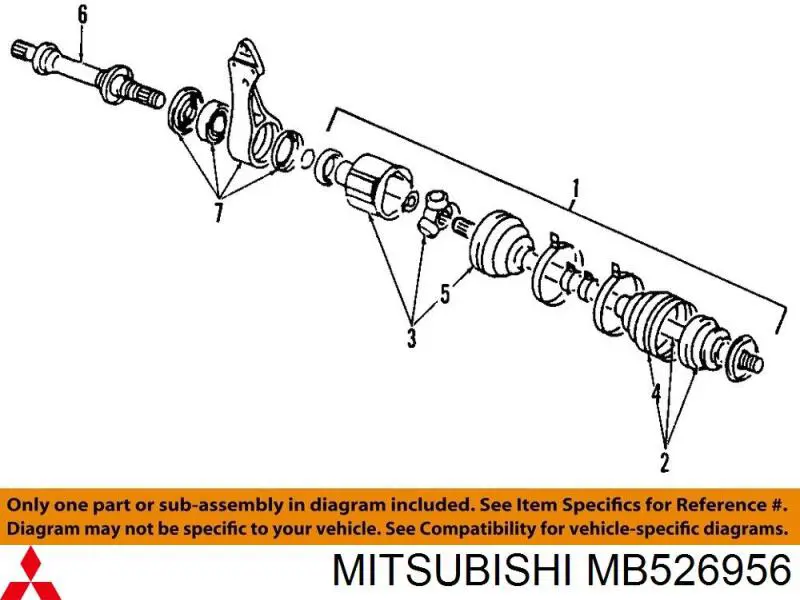 Купити MB526956 Mitsubishi Підшипник піввісі переднього моста
