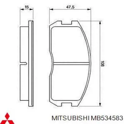 Колодки гальмівні передні, дискові MB534583 Mitsubishi