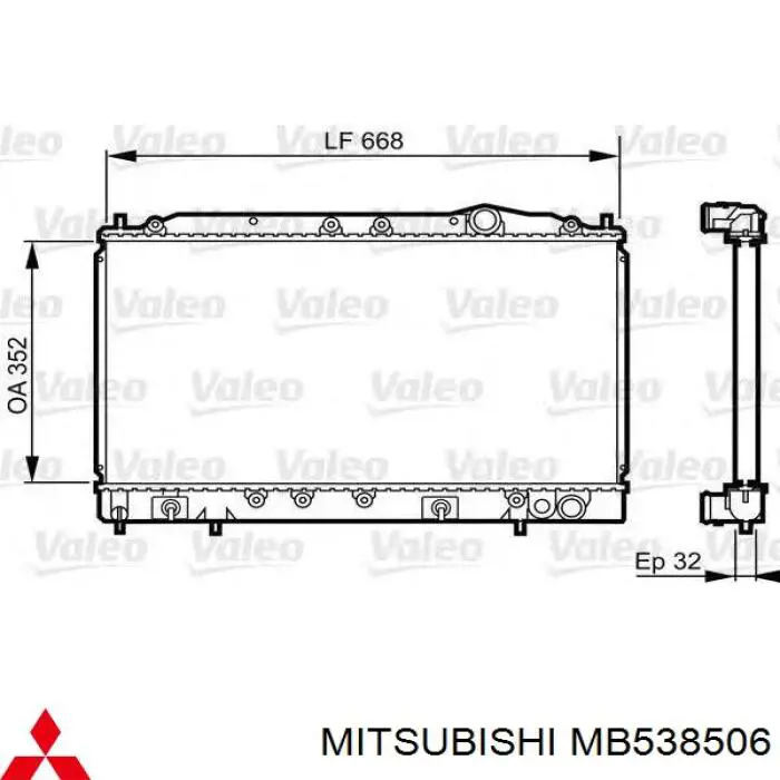 MB538506 China радіатор охолодження двигуна