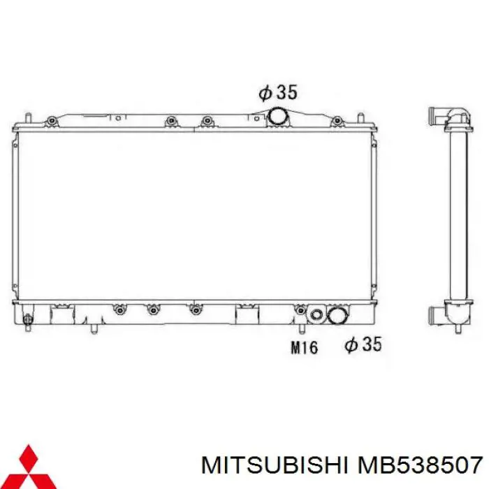 Радіатор охолодження двигуна на Mitsubishi Eclipse I D22A, D27A