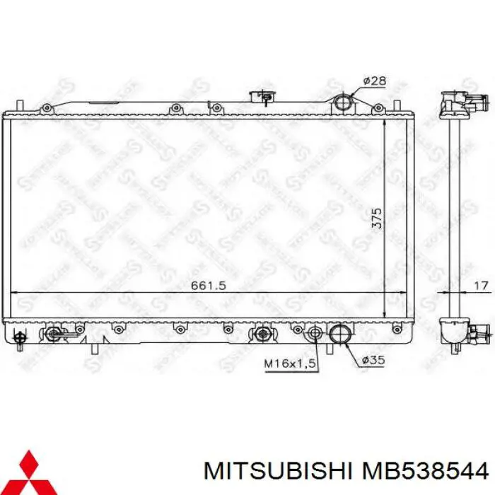 Купити MB538544 Mitsubishi Радіатор двигуна