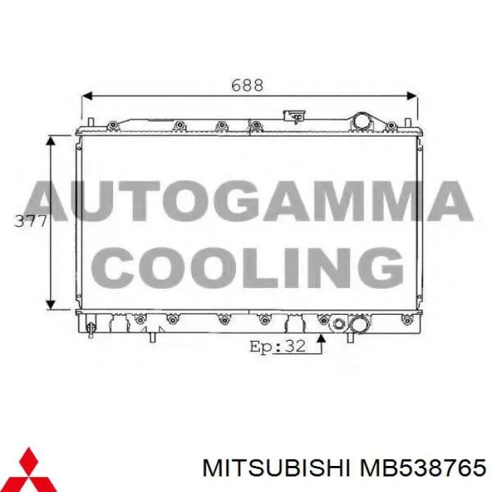 Радіатор охолодження двигуна MB538765 Mitsubishi