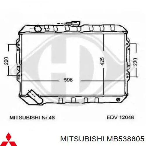 MB538805 Mitsubishi радіатор охолодження двигуна