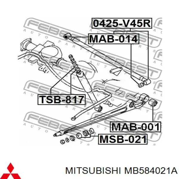 Тяга поперечна реактивна задньої підвіски MB584021A Mitsubishi