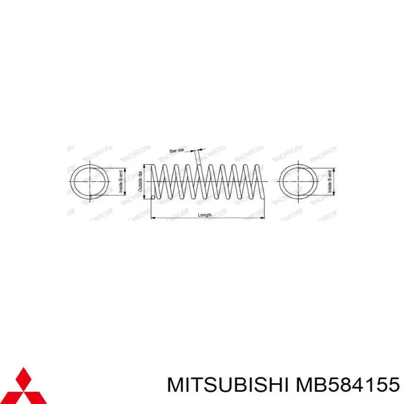 Пружина задня Mitsubishi MB584155 ціна, від 69.80 USD
