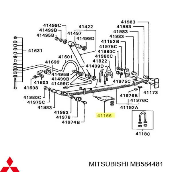 Підкладка під драбину задньої ресори Mitsubishi L 200 (K60, K70) (Міцубісі Л200)