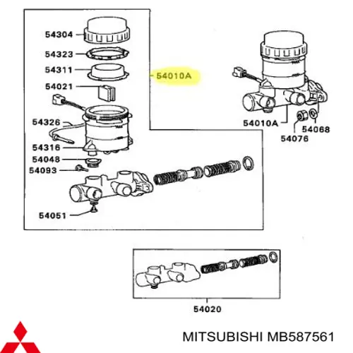 Купити MB587561 Mitsubishi Головний гальмівний циліндр