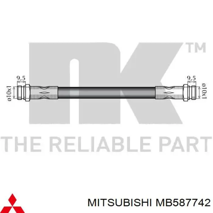 Шланг гальмівний задній MB587742 Mitsubishi