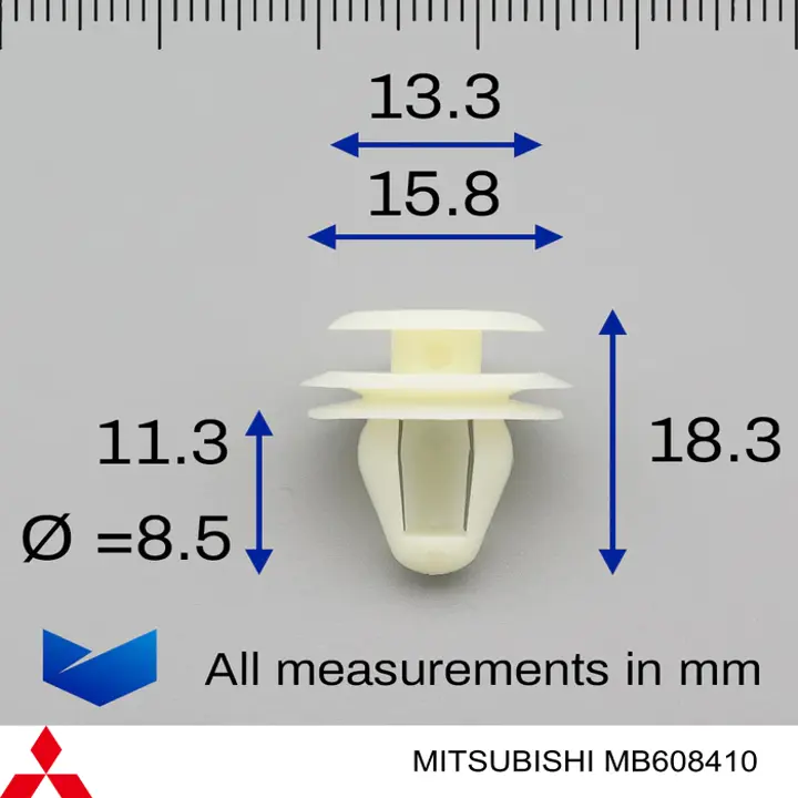 Пістон (кліп) кріплення обшивки дверей Mitsubishi MB608410 ціна, від 0.44 USD