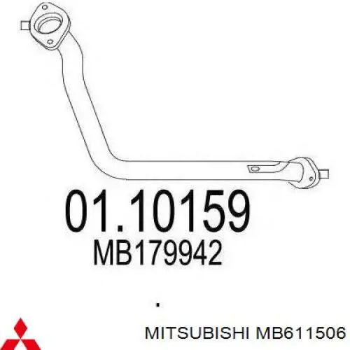 Купити MB611506 Mitsubishi Труба приймальна (штани) глушника, передня