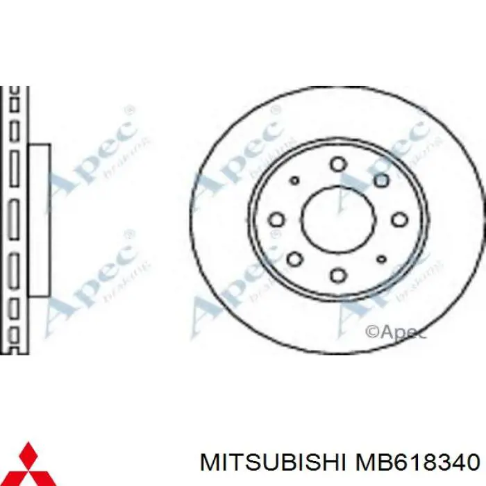 MB618340 Mitsubishi диск гальмівний передній
