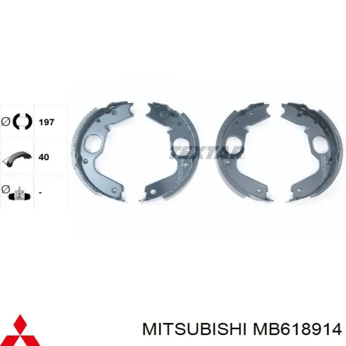 Колодки ручника / стоянкового гальма Mitsubishi MB618914 ціна, від 26.57 USD