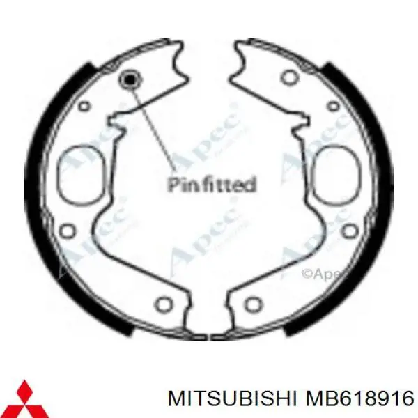 Колодки ручника / стоянкового гальма Mitsubishi MB618916 ціна, від 23.25 USD