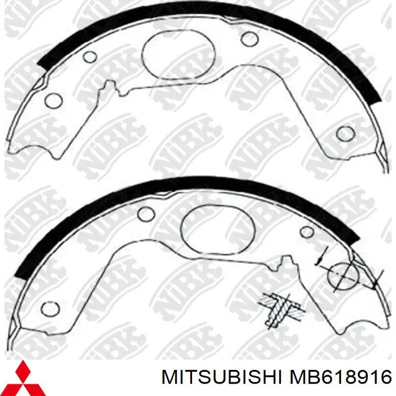 Купити MB618916 Mitsubishi Гальмівні колодки гальма стоянки