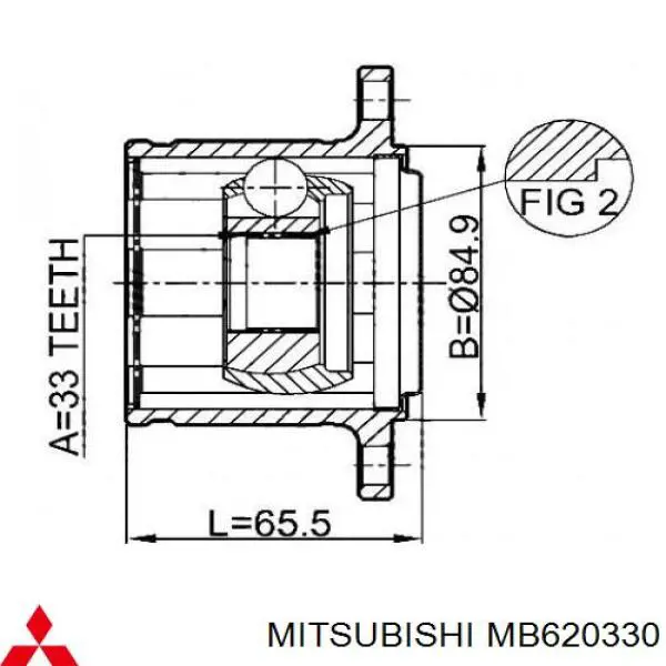 Купити MB620330 Mitsubishi Пильник шарніра кутових швидкостей внутрішній передній