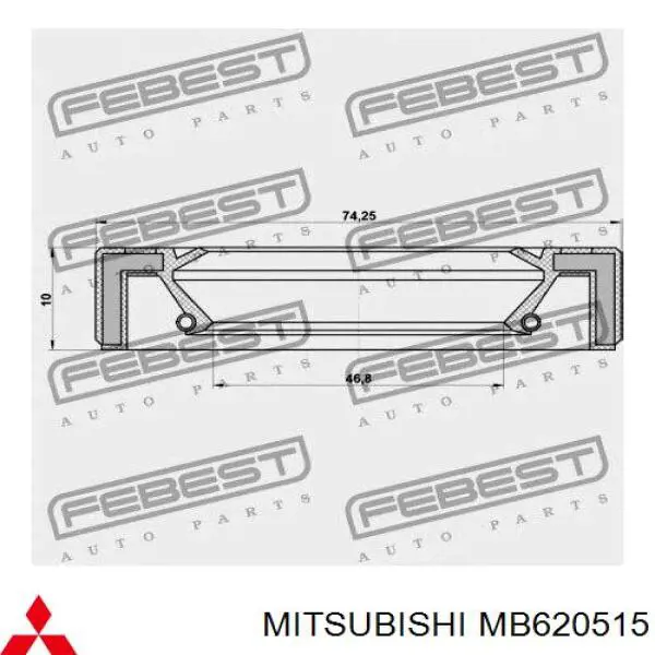 Сальник піввісі переднього моста, правою Mitsubishi MB620515 ціна, від 5.92 USD