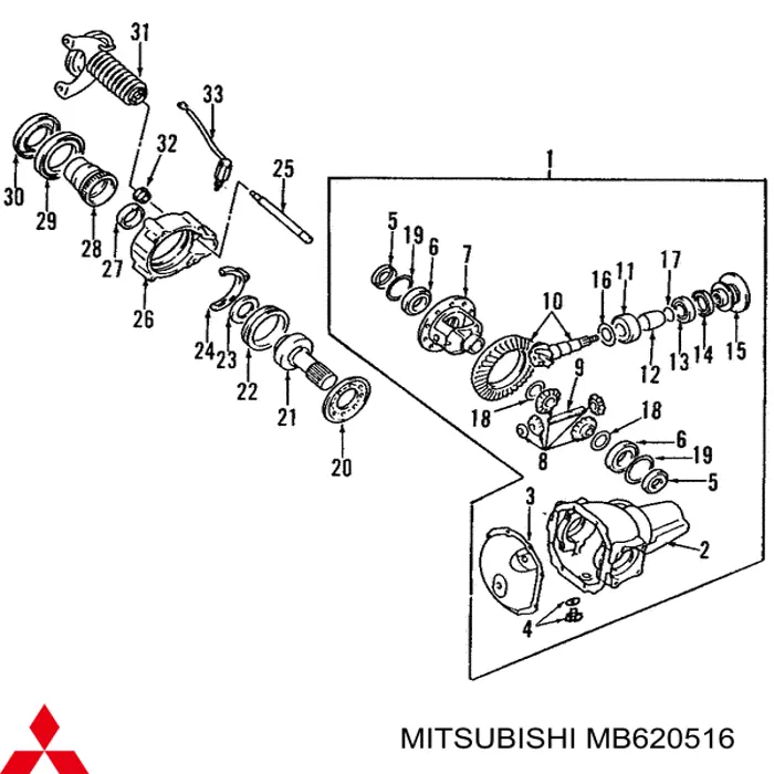 Підшипник піввісі переднього моста Mitsubishi Space Gear (PA, B, DV, W) (Міцубісі Спейс гір)