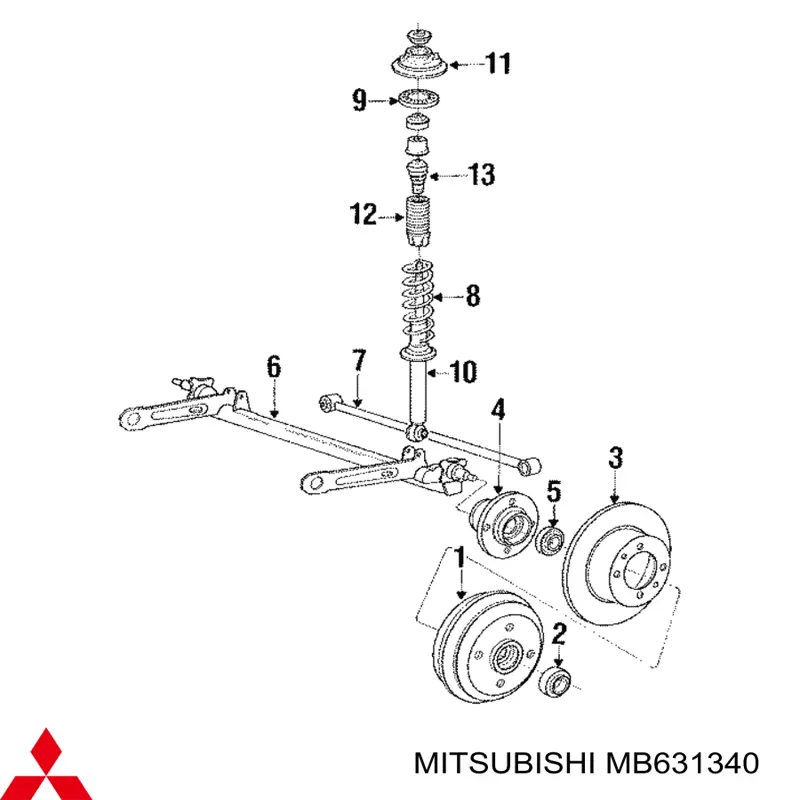 MB631340 Mitsubishi амортизатор задній