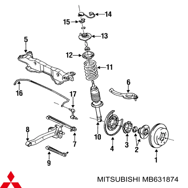 Амортизатор задній Mitsubishi MB631874 ціна, від  USD