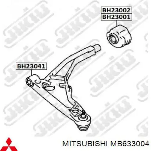 Сайлентблок нижнего переднего рычага  MITSUBISHI MB633004