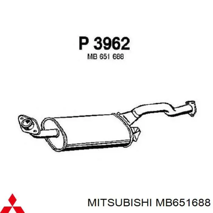 Глушник, задня частина MB651688 Mitsubishi